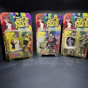 Three Vintage Austin Powers Action Figures